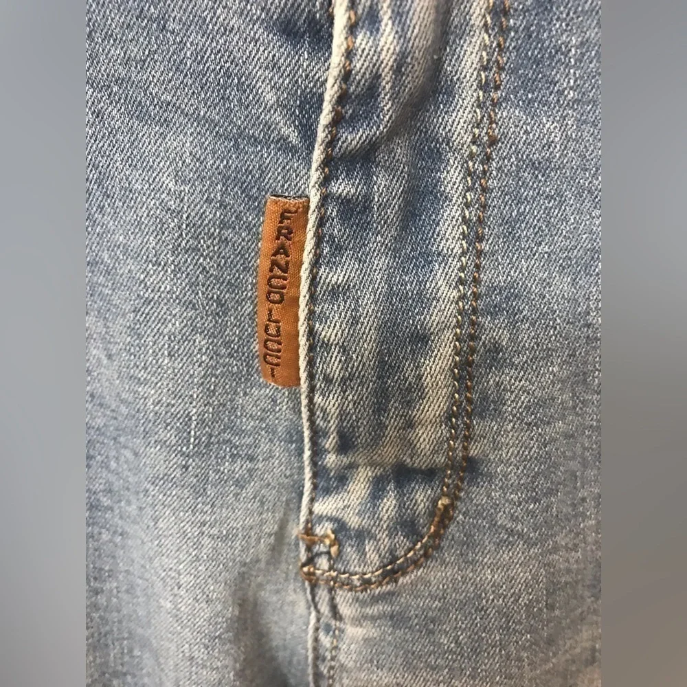 𝅺FRANCO Lucci Mens Cotton Limited Edition Straight Light Wash Denim Jeans 36X30